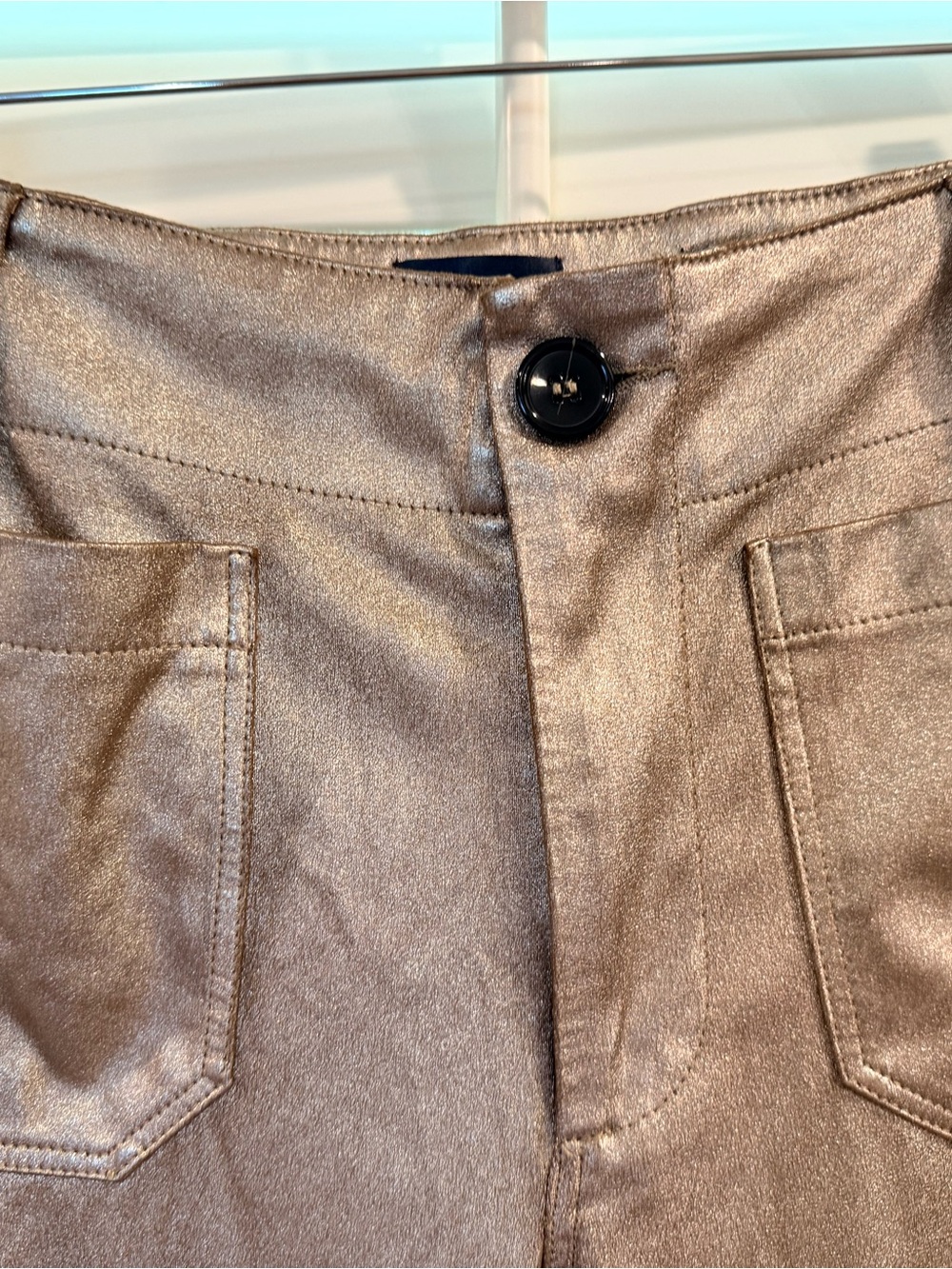 Maeve by Anthropologie Metallic Gold Cropped Ankle Pants